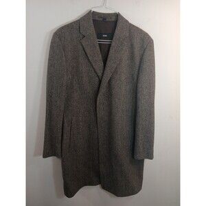 Hugo Boss Virgin Wool Long Single Breasted Overcoat Water Repellent Maroon 44R